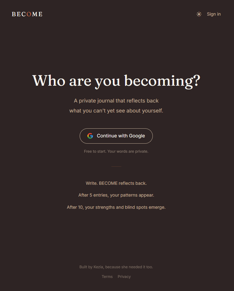 BECOME sign-in screen
